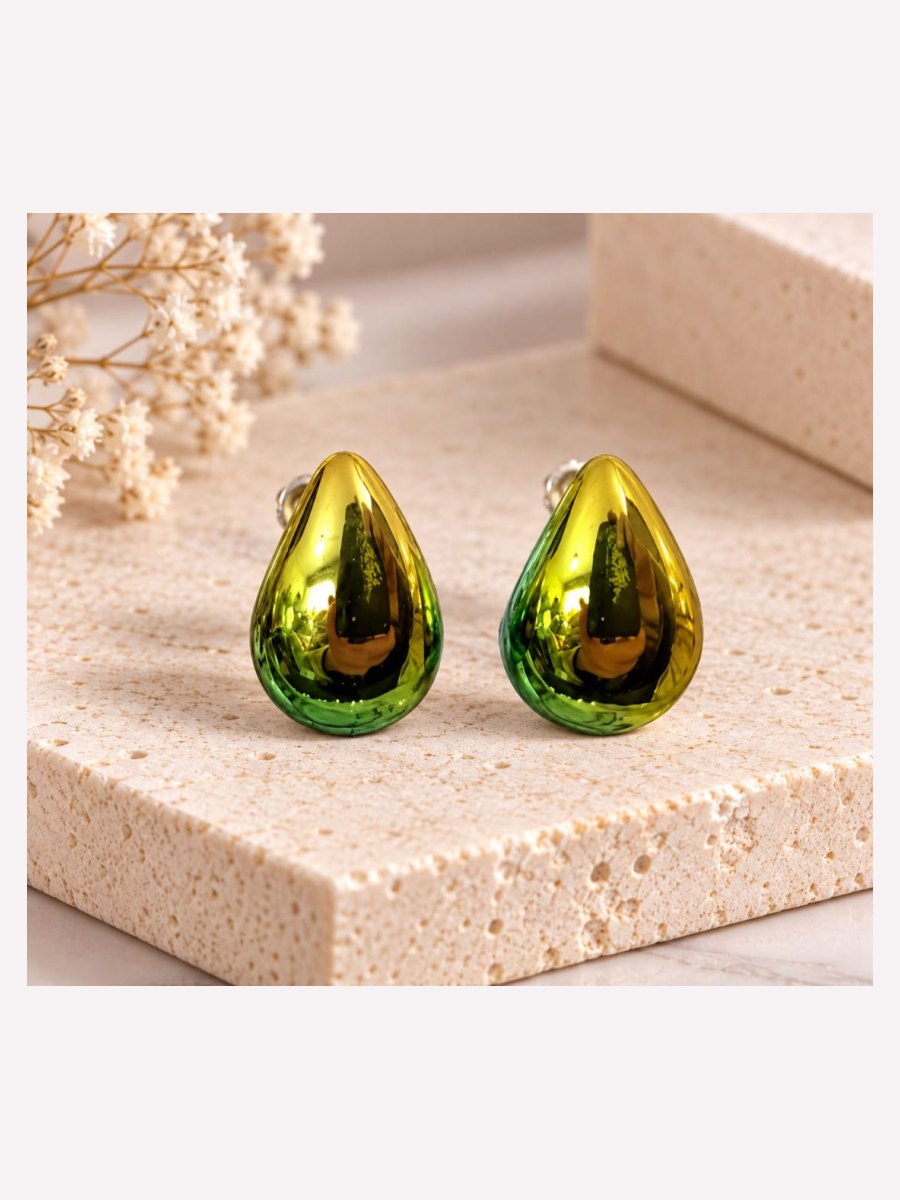 ARETES GOTA TORNASOL VERDE