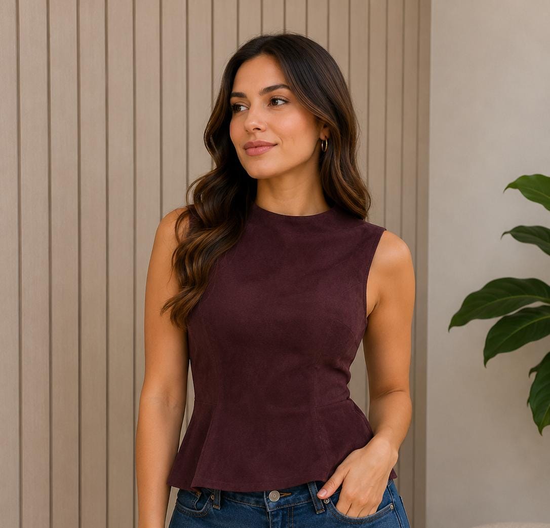 BLUSA PIEL DURAZNO VINO