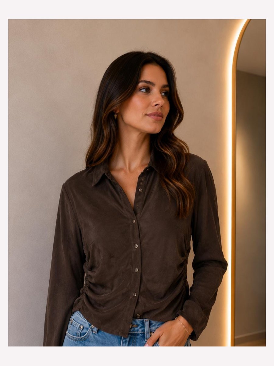 BLUSA PIEL DURAZNO MANGA LARGA
