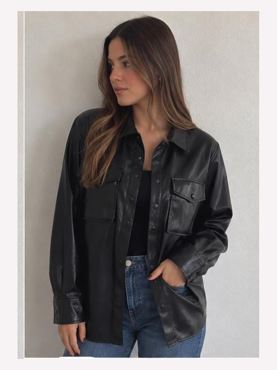 SOBRECAMISA VINIPIEL NEGRA