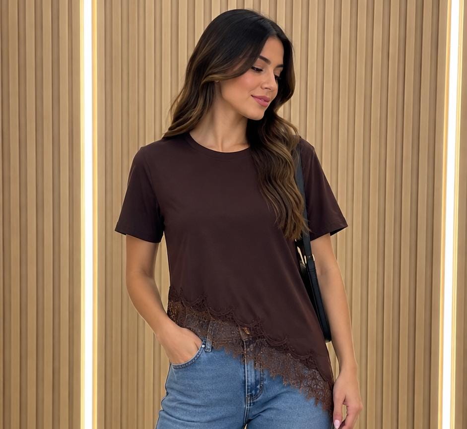 PLAYERA CAFE ENCAJE